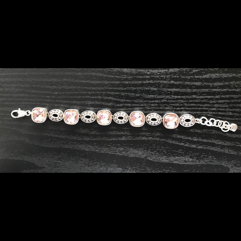 Brighton bracelet with pink cushion cut stones.